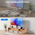 thumbnail image 6 of ChicHomey Computer Rack with Lockable Drawer,Space-Saving MDF Riser Computer Monitor Stand, Home/Office Desk Organizer, 6 of 9
