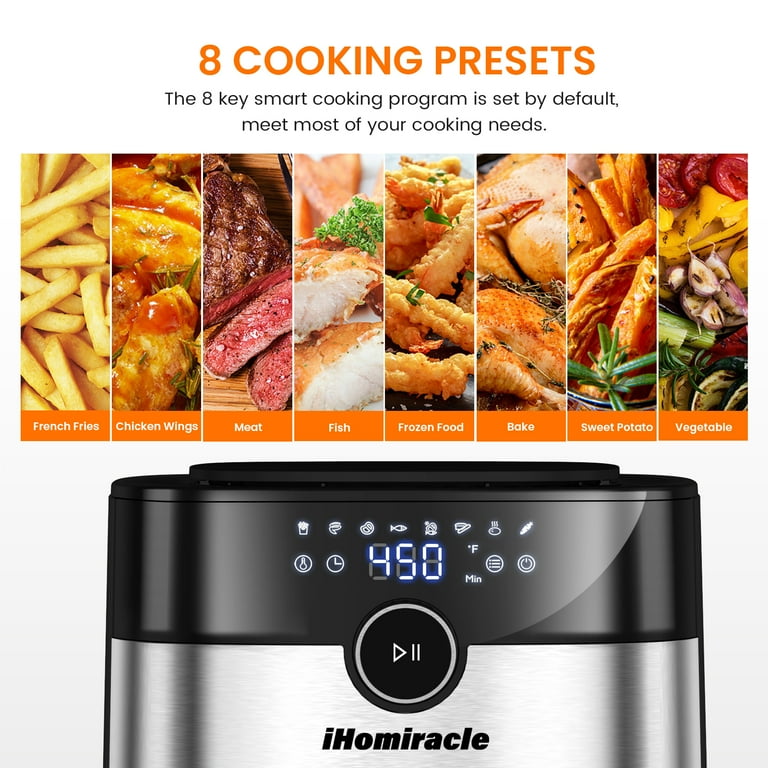 6 Qt Electric Air Fryer + Oven Cooker with Temperature Control