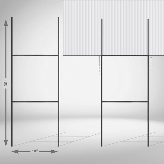 H Frame Wire Stakes 30"x10", Pack Of 10 - Yard Sign Stakes
