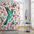 Boho Floral Bird Shower Curtain for Bathroom, Leaf Colorful Botanical ...