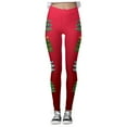 thumbnail image 2 of MKLEKYY Pantalones deportivos para mujer, leggings con estampado navideño para mujer, leggings de ejercicio para fitness, pantalones de yoga 2591, 2 of 4