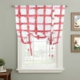 thumbnail image 2 of Red Buffalo Plaid Balloon Curtains 63 Inch Length for Living Room/Bedroom, Farmhouse Check Stripes Retro Geometric Rod Pocket Privacy Door Curtains Decorative Tie Up Shade for Window 52"x63", 2 of 8