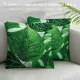 thumbnail image 3 of Shiartex Tropical Leaves Pillow Covers, Green Palm Leaf Throw Pillow Covers Outdoor Decorative Pillow Case for Couch Bed Sofa Cushion Home Decor 12x12in, 3 of 5