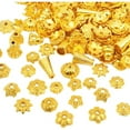 thumbnail image 4 of 120 Gram Bali Style Bead Caps Flower Cone End Caps Alloy Spacer Beads with a Box for DIY Earrings Necklace Bracelet Jewelry Making, Bright Golden, 4 of 7