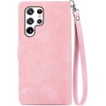 thumbnail image 3 of Zipper Storage Design Wallet Case for Samsung Galaxy S23 Ultra, Skin Friendly Feel Leather Case with Magnetic Clasp and Muliti-Card Slots Holster for Galaxy S23 Ultra,SZY Pink, 3 of 18