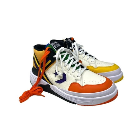 

Converse Weapon CX High Top Egret Orange Leather Sneakers 172657C