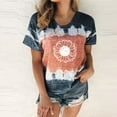 thumbnail image 2 of Outfmvch t shirts for women Tie Dye Printing Casual Fashion Round Neck Short Sleeve T Shirt womens tops Black, 2 of 4