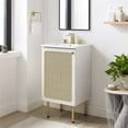 thumbnail image 2 of Modway Chaucer 18" Wood & Rattan Bathroom Vanity Cabinet in White, 2 of 10