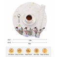 thumbnail image 6 of 15 Inch Round Placemats Set of 4, Beige Christmas Snowman Non Slip Heat Insulation PP Table Mats, Winter Xmas Tree Snowflakes Washable Place Mats for Kitchen Dining Party Table Decor, 6 of 7