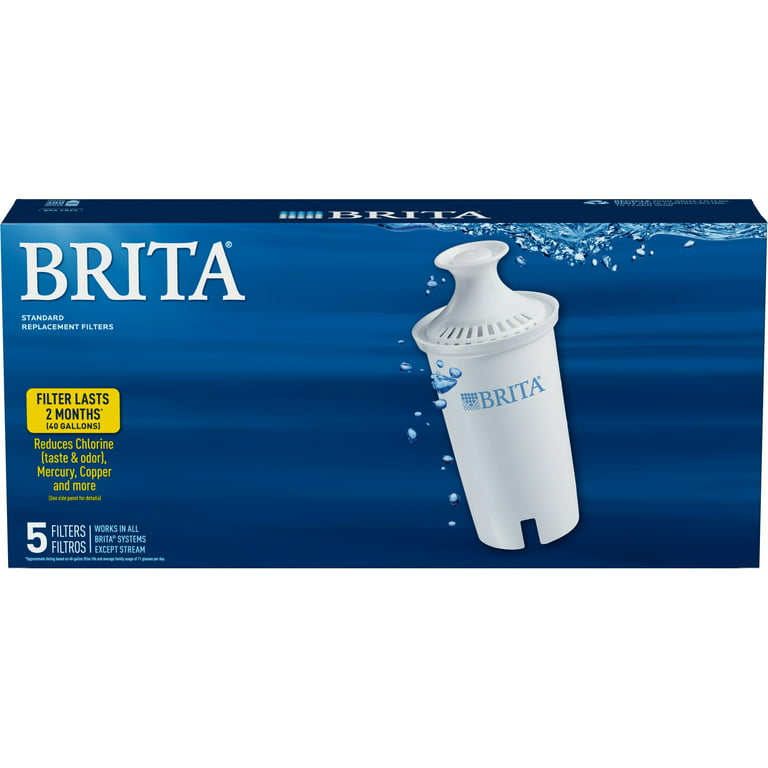 Brita Water Filter Replacements for Water Bottles, Lasts 2 Months, Reduces  Chlorine Taste and Odor, 3 Count