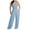 Blue, variant on Wdfiry Women Loose Casual Overalls Jumpsuit Pleated Solid Color Wide Leg Daily Overalls with Pockets Romper For Girls