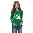 thumbnail image 5 of Kaemgyyd Toddler Baby Boy St. Patrick's Day T-Shirt Fashion Green Graphic Tee Teen Girls Long Sleeve Spring Top 3-14 Years, 5 of 5