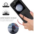 thumbnail image 5 of Samsung Galaxy Z Flip 5 Case, Galaxy Z Flip5 Phone Case Slim Liquid Silicone Kickstand Case with Finger Ring Holder Car Mount Supported Shockproof Galaxy Z Flip 5 Case for Women, Black, 5 of 15