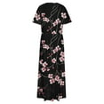 thumbnail image 6 of XFYSSS Plus Size Dresses for Women Round Neck Printed Short Sleeve Maxi Dresses Casual Empire Waist Long Dress with Pockets XL-5XL, 6 of 6