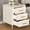 16.3" Beige Nightstand, variant on 23.3" Merax Nightstand with 2 Drawers,Wood Nightstand Mirrored Metal Legs Bedside End Table for Bedroom,Dorm,Black