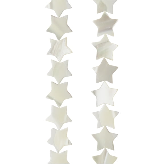 12 Pack: Natural White Shell Star Beads - 10mm by Bead Landing