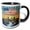 Black/White, variant on 3drose, Sioux Falls, South Dakota. the American Flag, Sunrise. Patriot Gift, 11oz Mug