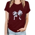 thumbnail image 3 of Fiudx Camisetas para Mujer Top de Manga Corta con Cuello Redondo y Estampado Regular Sexy de Verano para Mujer, 3 of 3