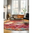thumbnail image 4 of Unique Loom Trellis Frieze Collection Area Rug - Geometric (7' Round Multi/Ivory), 4 of 7