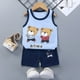 thumbnail image 4 of Chándales con estampado de dibujos animados para niños y niñas, chaleco sin mangas y pantalones cortos elásticos, novedad de verano 2022, 4 of 5
