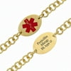 Personalized Gold-Tone Oval Medical ID Bracelet, 7.5"
