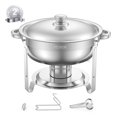 thumbnail image 1 of VEVOR 5 Qt 2 Pack Round Chafing Dish Buffet Set Full-Size Pan Stainless Steel Silver, 1 of 9