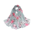 thumbnail image 1 of Qarigey Bufanda con estampado floral, ligera y portátil para un estilo versátil con bufanda de flores suave y transpirable Accesorios de disfraces Verde gris, 1 of 6