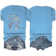 thumbnail image 4 of Camisetas de Verano de Mujer Pequeña Flor Impresa Cuello Redondo Manga Corta Superior, Verano Superior de las Mujeres, 4 of 8