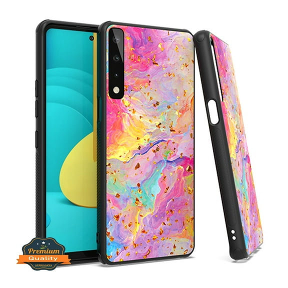 Xpression Case for LG Stylo 7 (5G, 4G) /FH50 Marble Fashion Stone Stylish Flake Glitter Bling Hybrid TPU Rubber Hard Protective Phone Cover [Marble Rainbow]