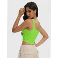 thumbnail image 3 of Women's Square Neck Sleeveless Crop Tops Cute Double Layer Seamless Slim Fit Tank Tops, 3 of 6