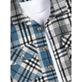 thumbnail image 5 of Zaful Classic Plaid Shirt for Men Plaid Print Flannel Shirt Blue XL, 5 of 7