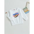 thumbnail image 2 of Arvbitana Toddler Kids Boys Girls Casual Sweatshirt Rugby Letter Print Long Sleeve Crew Neck Pullover Tops 3T-7T, 2 of 8