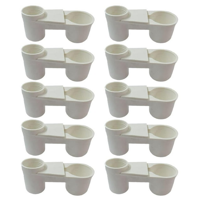 Taza Plástica Sunnimix 10 X Alimentador Bebedero Pájaro Doméstico Blanco
