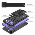 thumbnail image 4 of Dteck Detachable Sports Wristband Case for iPhone 13, Shockproof Hard PC Silicone Bumper Hybrid Kickstand Cover, Great for Hiking Biking Walking Gym Running Workout Exercise Arm Band Case (Purple), 4 of 10