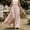Beige, variant on IUYRTFE Women's Solid Color Maxi Skirt Flowy Sheer Fabric Elastic Waist Long Casual Skirt