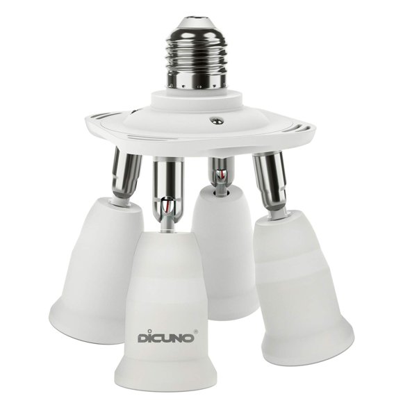 Adaptador divisor de enchufe DiCuno 4 en 1 E26 240W girado 360°