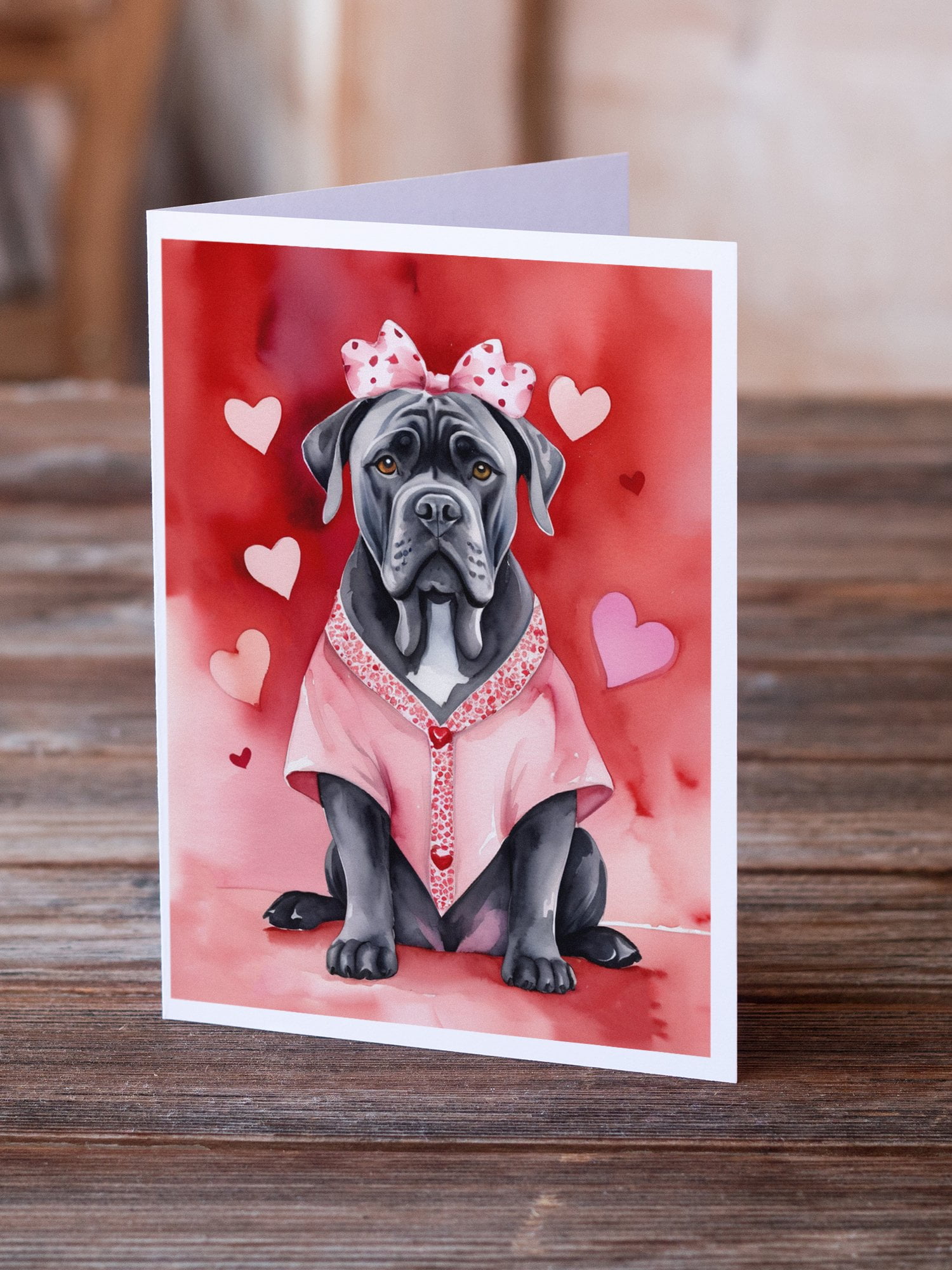 Cane Corso My Valentine Greeting Cards Pack of 8 7 in x 5 in