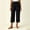 Black, variant on BUIGTTKLOP Womens Capri Pants High Waisted Lounge Pants Straight Wide Leg Summer Beach Capris