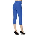 thumbnail image 3 of Kuda Moda 2-Pack Capri Leggings For Women 3 inch Wide Waistband Yoga Sports Ultra Soft Capri Legging Pants (S/M/L), 3 of 6
