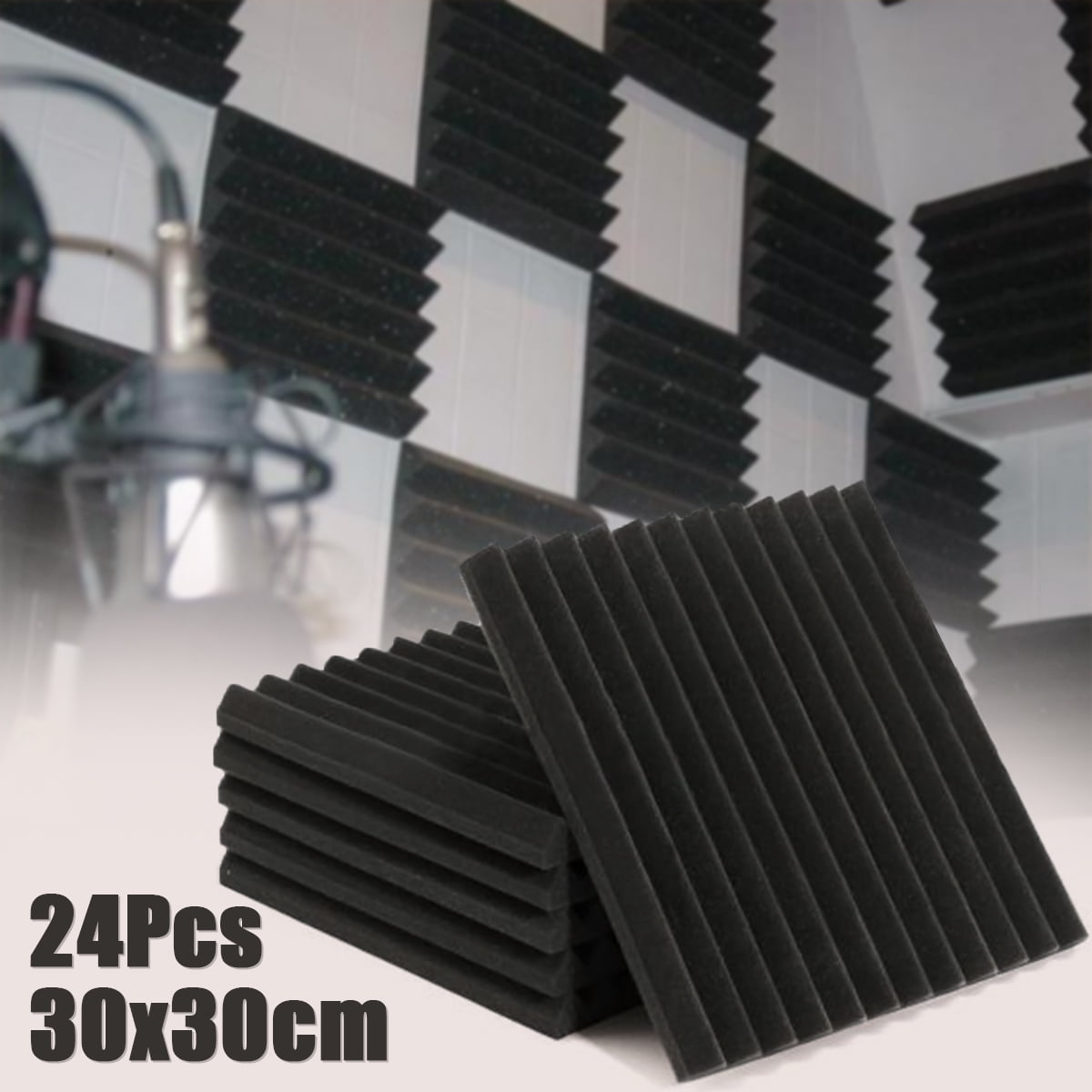 24 Pcs Acoustic Panels Studio Soundproofing Wedges Sponge Wall Tiles 24 Pcs Acoustic Panels Studio Soundproofing Wedges Sponge Wall Tiles For Ktv Recording 12 X12 X1 Com