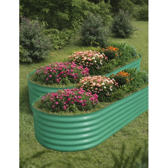 2 Pack Large Galvanized Raised Garden Beds, 10x4x1.5ft Heavy Duty Metal Planter Boxes for Vegetables,Flowers&Herbs, Rust Resistant,Easy Assembly, Durable Outdoor Planters for Backyard,Patio,Lawn
