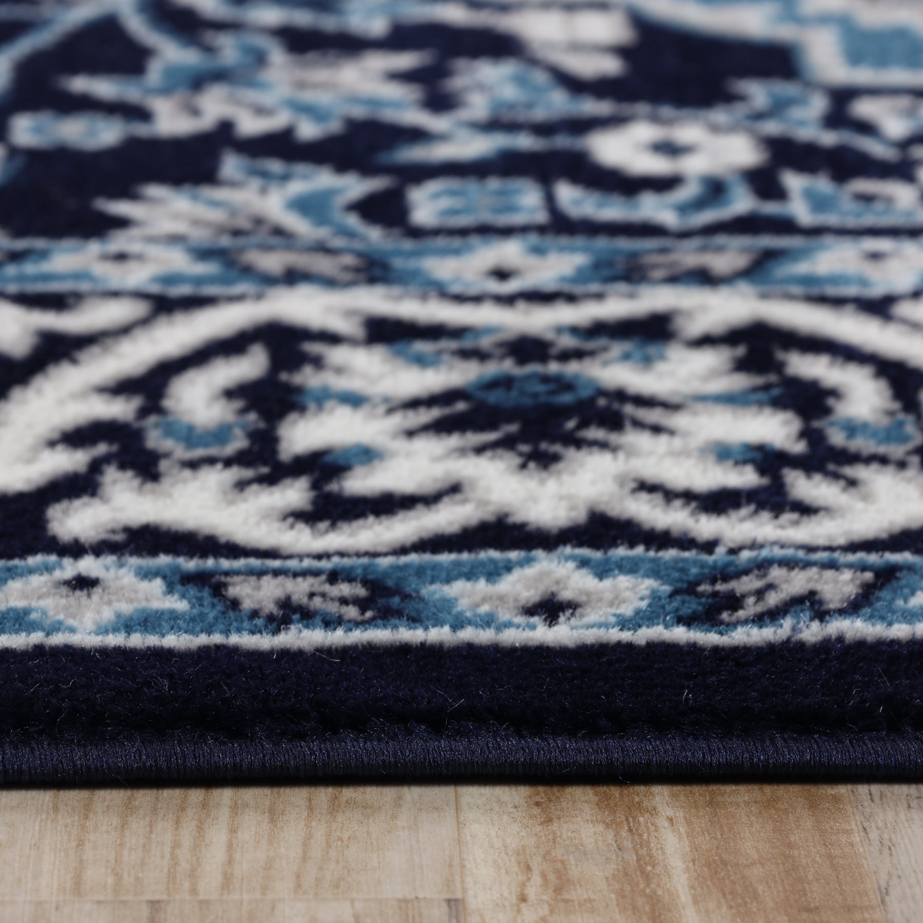 Superior Glendale Oriental Medallion Indoor Runner Rug, 2'7"x12', Blue