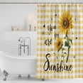thumbnail image 4 of Sunflower Waterproof Fabric Shower Curtain,Yellow Plaid Lattice You Are My Sunshine Waterproof Fabric Shower Curtain for Bathroom Curtains Bathtubs Hotel Shower Curtains with 12 Hooks Standard 72x72, 4 of 8