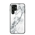 thumbnail image 1 of SaniMore Case for Samsung Galaxy S23 Ultra 6.8" 2023, Transparent Glass & TPU Bumpers 3-Layer Shock Absorbing Lightweight Marble Glass Full Body Protective Shell for Samsung S23 Ultra, White, 1 of 10