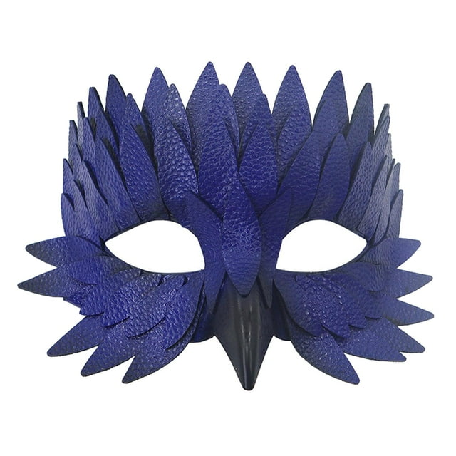 Máscara de pájaro cómoda de usar, cubrebocas, máscara de mascarada para escenario, graduación, cumpleaños azul