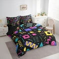 thumbnail image 3 of Feelyou Cycle Memphis Teens Bedding Comforter Set 7pcs, Abstract Lines Queen Bedding Sets, 3 of 8