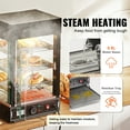 thumbnail image 4 of KFFKFF Triple-Layer Commercial Food Heating Showcase, 1000W Illuminated Food Warming Display, Shelf and Temperature Adjustability, 86℉~185℉ Steam Powered, 57L Capacity for Burgers, Pizza, Bread, 4 of 9