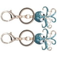thumbnail image 2 of 2 Pcs Porte-Clés en Forme de Pieuvre, Pendentif de Sac, Cadeau (Bleu Bleu), 2 of 14
