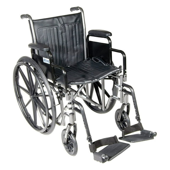Drive Medical SSP220DDA-SF Silver Sport 2 Wheelchair with 20 Inch Wide Seat
