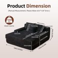 thumbnail image 6 of Garaneeds Chaise Lounge Chair Indoor, Corduroy Upholstered Boneless Couch Reading Chair, Deep Seat Sleeper Couch for Living Room, Dorm, Apartment, No Assembly Required, Black, 6 of 13